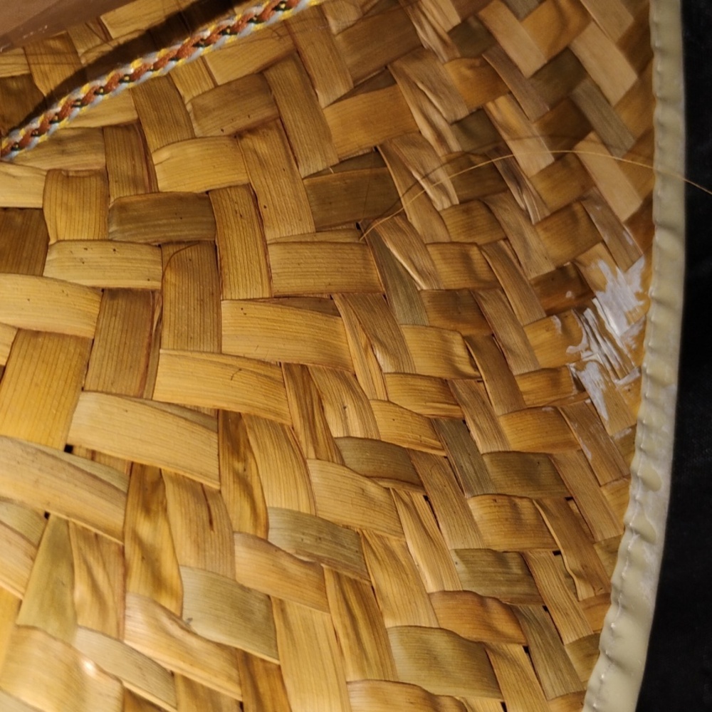 Vintage Tan Woven Straw Conical Hat - Picture 9 of 13